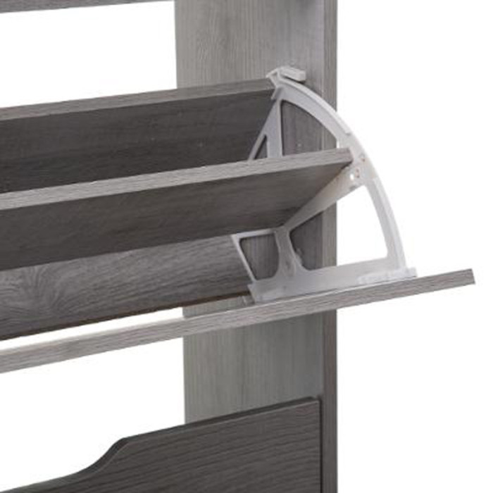 Paris Prix Meuble à Chaussures 3 Compartiments "Mylan" 115cm Gris