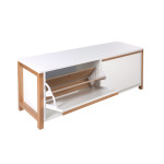 Paris Prix Meuble à Chaussures Bas "Northgate" 120cm Chêne & Blanc