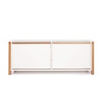 paris prix Meuble à Chaussures Bas "Northgate" 120cm Chêne & Blanc