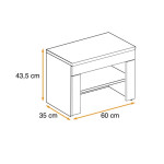 Paris Prix Meuble à Chaussures Bois "Gustavo" 60cm Naturel
