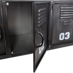 Paris Prix Meuble Bas Industrielle 4 Portes "Casiers" 119cm Noir