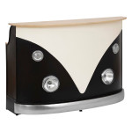 paris prix Meuble de Bar Van "Gaston" 152cm Noir & Blanc
