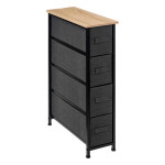 paris prix Meuble de Rangement 4 Tiroirs "Tissa" 75cm Gris Foncé