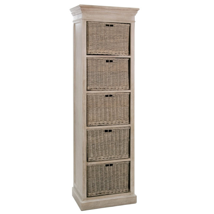 Paris Prix Meuble De Rangement 5 Paniers "Catherine" 194cm Naturel