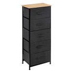 paris prix Meuble de Rangement 5 Tiroirs "Tissa" 114cm Gris Foncé