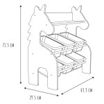 Paris Prix Meuble De Rangement 6 Bacs "Licorne" 71cm Rose