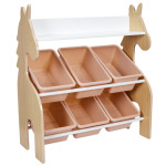paris prix Meuble de Rangement 6 Bacs "Licorne" 71cm Rose