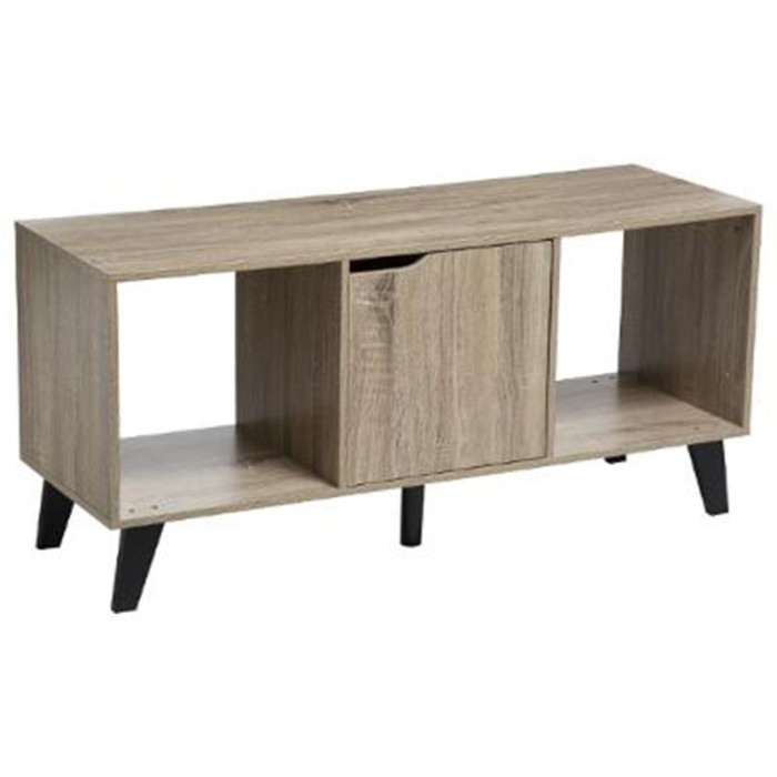 Paris Prix Meuble TV "1 Porte & 2 Niches" 100cm Naturel