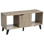paris prix Meuble TV "1 Porte & 2 Niches" 100cm Naturel