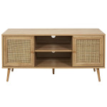 paris prix Meuble TV 2 Portes & 2 Niches "Bali" 115cm Naturel