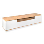 paris prix Meuble TV 3 Portes "Tania" 180cm Blanc & Naturel
