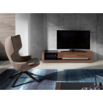Paris Prix Meuble TV Bois & Vitrail "Lucia" 180cm Noyer