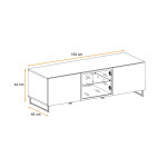 Paris Prix Meuble TV Design 2 Portes "Plank" 150cm Naturel