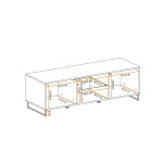 Paris Prix Meuble TV Design 2 Portes "Plank" 150cm Naturel