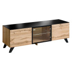 paris prix Meuble TV Design LED "Thin" 150cm Noir & Naturel