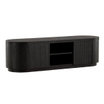 paris prix Meuble TV Design Nervuré "Fjallbacka" 160cm Noir