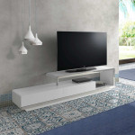 Paris Prix Meuble TV Design "Orlando" 200cm Blanc Laqué