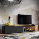 paris prix Meuble TV design "RTV Maze II" 200cm Noir & Naturel