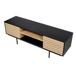 Paris Prix Meuble TV Design "Stripe" 150cm Chêne & Noir