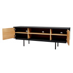 Paris Prix Meuble TV Design "Stripe" 150cm Chêne & Noir