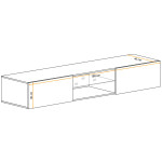 Paris Prix Meuble TV LED Design "Switch III" 180cm Blanc
