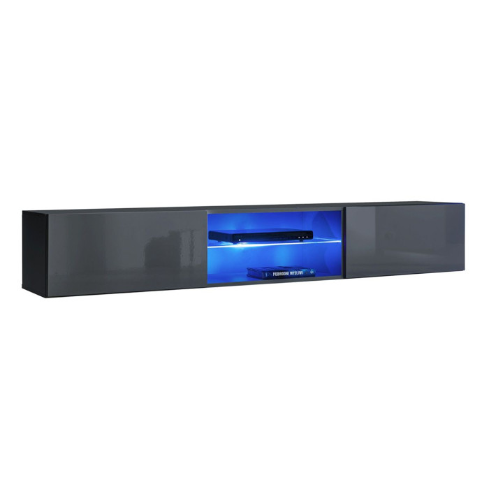 Paris Prix Meuble TV LED Design "Switch III" 180cm Gris