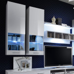 Paris Prix Meuble TV Mural Design "Dorade" 300cm Blanc