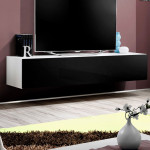 Paris Prix Meuble TV Mural Design "Fly I" 160cm Noir & Blanc