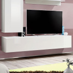 Paris Prix Meuble TV Mural Design "Fly I" 170cm Blanc