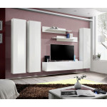 Paris Prix Meuble TV Mural Design "Fly I" 310cm Blanc
