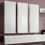 Paris Prix Meuble TV Mural Design "Fly I" 320cm Blanc