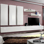 paris prix Meuble TV Mural Design "Fly I" 320cm Blanc