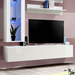 Paris Prix Meuble TV Mural Design "Fly II" 170cm Blanc