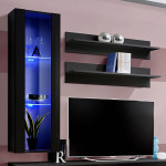 Paris Prix Meuble TV Mural Design "Fly II" 170cm Noir