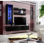Paris Prix Meuble TV Mural Design "Fly II" 170cm Noir