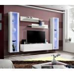 Paris Prix Meuble TV Mural Design "Fly II" 260cm Blanc