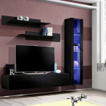 Paris Prix Meuble TV Mural Design "Fly II" 260cm Noir