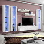 paris prix Meuble TV Mural Design "Fly II" 310cm Blanc