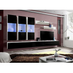Paris Prix Meuble TV Mural Design "Fly II" 320cm Noir & Blanc