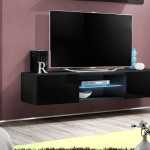 Paris Prix Meuble TV Mural Design "Fly III" 160cm Noir