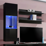 Paris Prix Meuble TV Mural Design "Fly III" 170cm Noir