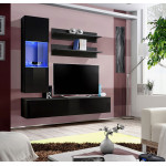 Paris Prix Meuble TV Mural Design "Fly III" 170cm Noir