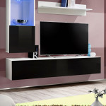 Paris Prix Meuble TV Mural Design "Fly III" 170cm Noir & Blanc