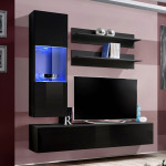 paris prix Meuble TV Mural Design "Fly III" 170cm Noir