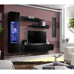 Paris Prix Meuble TV Mural Design "Fly III" 210cm Noir