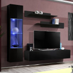 paris prix Meuble TV Mural Design "Fly III" 210cm Noir