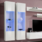 Paris Prix Meuble TV Mural Design "Fly III" 310cm Blanc