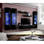 Paris Prix Meuble TV Mural Design "Fly III" 310cm Noir