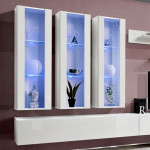 Paris Prix Meuble TV Mural Design "Fly III" 320cm Blanc