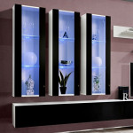 Paris Prix Meuble TV Mural Design "Fly III" 320cm Noir & Blanc